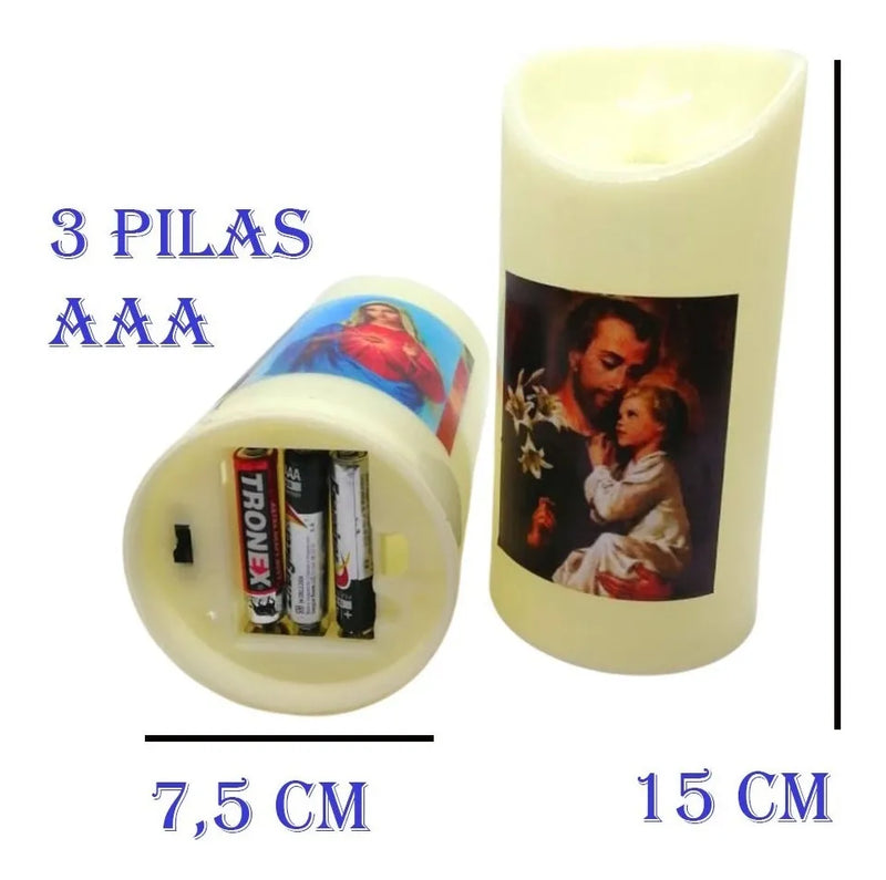 Vela Función Pilas Decoración Navidad Luz Led 12x7.5 Velas