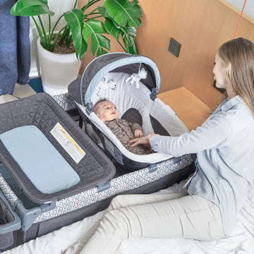 Cuna Plegable 5 En 1 Para Bebé Con Cambiador Y Moisés