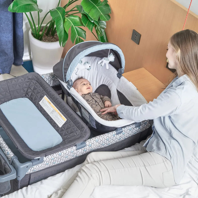 Cuna Plegable 5 En 1 Para Bebé Con Cambiador Y Moisés