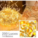 Extensión Luz Led Lineal 200 Luces 14m Transparente 1440 Cálido