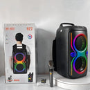 Parlante Mochila Ndr 6603 Bluetooth Karaoke Con Luces Color Negro
