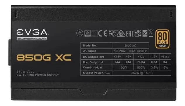 Fuente De Poder Evga Supernova 850g Xc 80+gold 850w Modular Color Negro