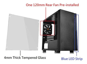 Caja Pc Thermaltake Versa H18 Microatx Negra Vidrio Templado