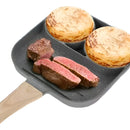Sartén multiusos 3 en 1 con separadores para huevos y hamburguesas, color gris