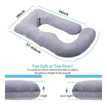 Almohada Para Embarazo En Forma De S Gris