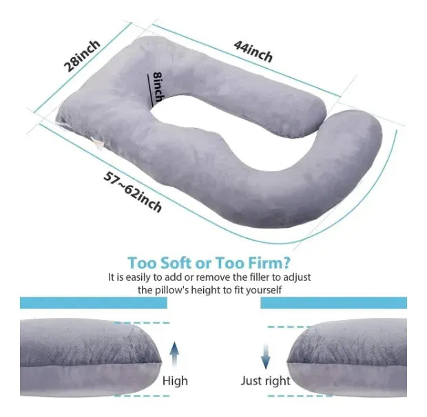 Almohada Para Embarazo En Forma De S Gris