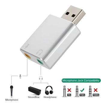 Tarjeta De Sonido Usb 7.1 Deluxe Externa Usb Adaptador Color