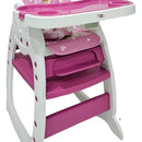 Silla De Comer De Bebe Bebesunita 3 En 1 Comedor Escritorio Mecedor Color Rosa Chicle Conejo