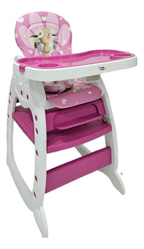 Silla De Comer De Bebe Bebesunita 3 En 1 Comedor Escritorio Mecedor Color Rosa Chicle Conejo