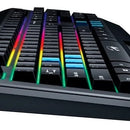 Teclado Genius QWERTY Membrana español color negro con luz de 7 colores