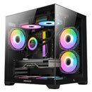 Gabinete Chasis Para Pc Gamer Pecera Argb Negro + 5 Cooler