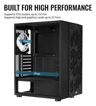 Chasis Gamer Aerocool Hive Rgb Vidrio 3 Fans Argb Negro
