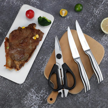 Juego Cuchillos Cocina Set 15 Piezas Acero Quirúrgico Base De Madera Modernos Premium