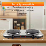 Fogon Estufa Eléctrica Sokany Dos Puestos Perillas Ajuste Temperatura Cocina Rápida Portátil Compacta Bajo Consumo Superficie Fácil Limpieza Potente Electrodoméstico Hogar Cocinas Modernas Eficiente