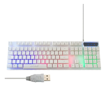 Mouse Y Teclado Gamer Rgb Aoas M-400 Blanco