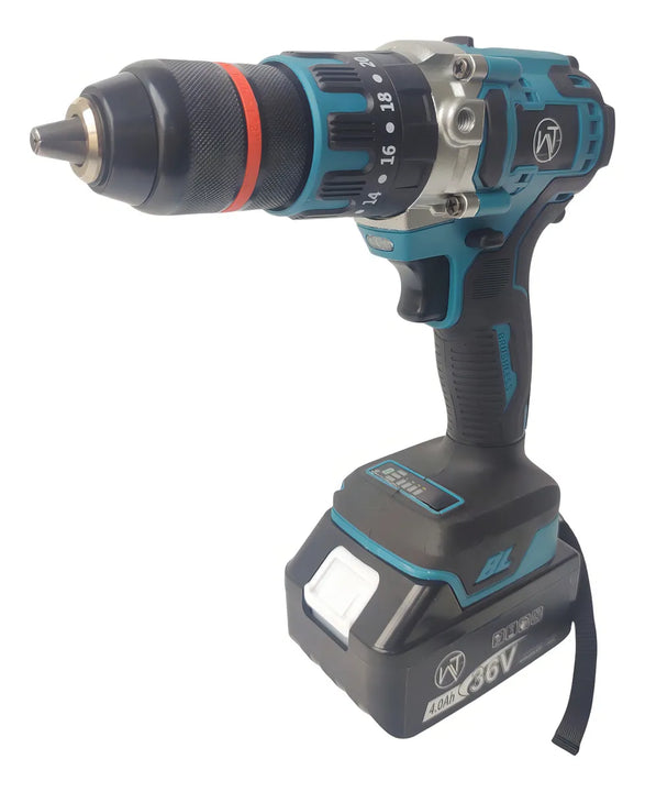 Taladro Percutor Inalámbrico Mandril 1/2 Brushless Color Azul Frecuencia 60hz