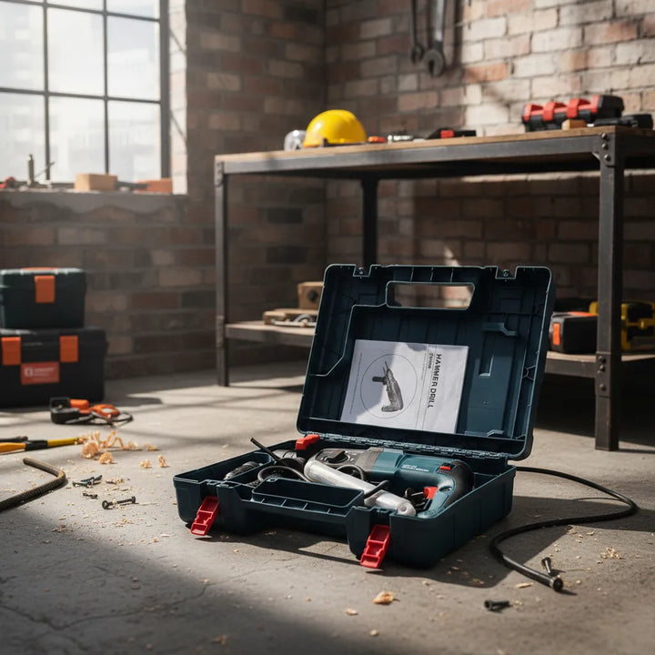 Taladro Rotomartillo Doble Mandril Puntas Brocas 1150rpm - Azul - 50 Hz/ 60 Hz