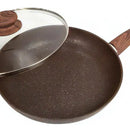 Sartén 24 Cm Bronce Free Home Antiadherente Tapa De Vidrio