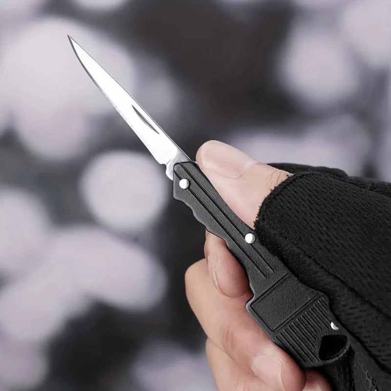 Cuchillo Supervivencia Navaja Táctica Camping Llave Llavero Negro