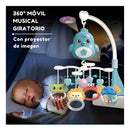 Móvil Musical Para Cuna Bebe Con Proyector Y Rotación 360° Color Azul Pájaro