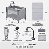 Qutanix Corralito De Bebe 2 En 1, Cuna Portatil Plegable Fac