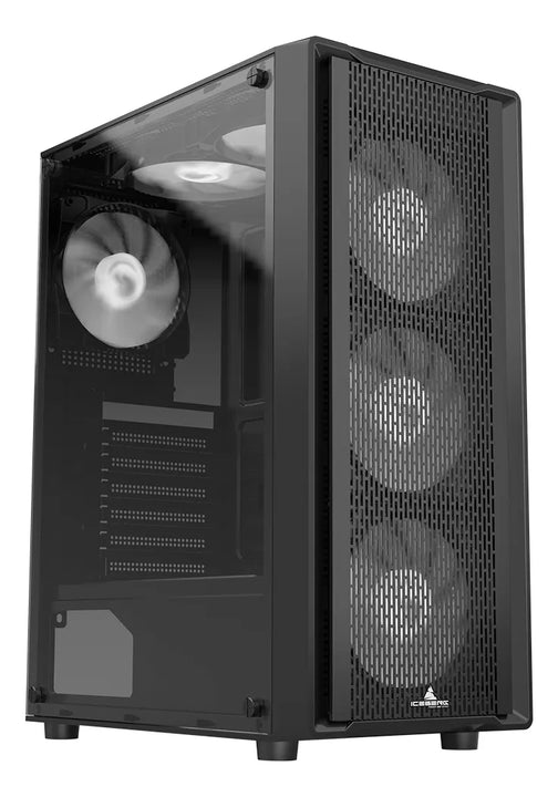 Gabinete Gamer Iceberg Flow C Dark Edition 6 Fans No Led Color Negro