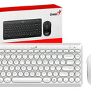 Combo Genius Teclado Y Mouse Q8000 Inalámbrico Tkl Mouse Blanco Teclado Blanco