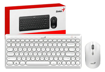 Combo Genius Teclado Y Mouse Q8000 Inalámbrico Tkl Mouse Blanco Teclado Blanco