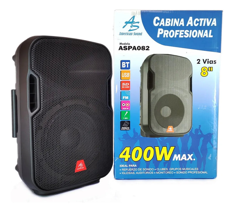 Parlante Profesional 400w Tripode Microfono American Sound Negro