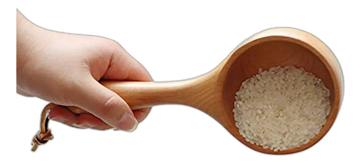 Cuchara De Madera Renococo, Cucharón De Sal De Baño Con Cord