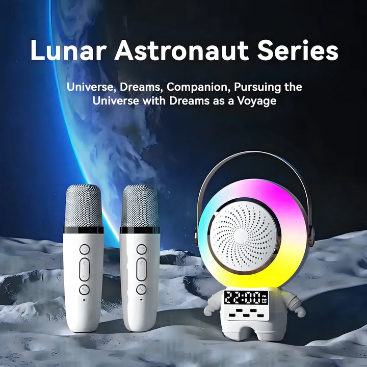 Parlante Y Micrófono Inalámbrico Spaceman Karaoke Xm-x66 Color Blanco