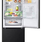 Nevera Lg 343l Bottom Freezer Doorcooling+ Thinq Negro Mate Plateado