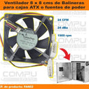 Zfan02 Ventilador 12v Especial Balineras 8x8 Molex Computoys