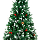Árbol Navidad Pino Artificial Navideño Piñas Escarcha 2.1m Color Verde