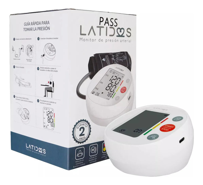 Tensiómetro Digital Profesional Latidos Blanco + Termometro