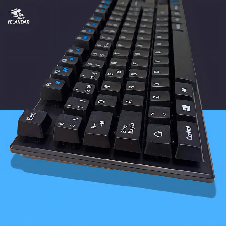 Teclado Inalámbrico Con Receptor Usb Tiene La Letra Ñ Yelandar K100 Teclado Negro Idioma Español