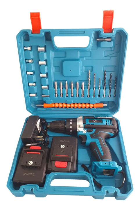 Taladro Percutor Inalambrico Trabajo Industrial 3/8 Color Azul Frecuencia 60 24