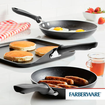 Set X 3pzs. Sartenes 18cm + 22cm Y Plancha 28cm. Farberware Negro