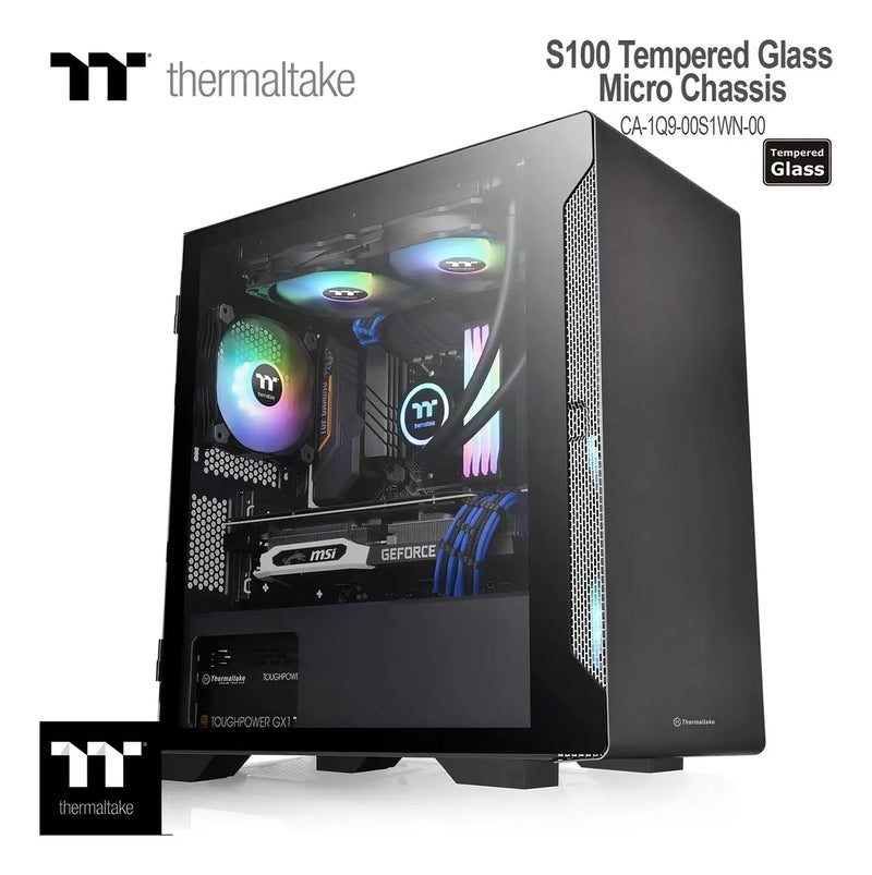 Gabinete para computadora de escritorio Thermaltake S100 CA-1Q9-00S1WN-00 CA-1Q9-00S1WN-00 negro