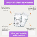 12 Frascos Envase Vidrio Medido Almacenar Leche Materna 8 Oz