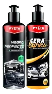 Restaurador De Partes Negras + Cera Brillo Instantaneo Color Negro