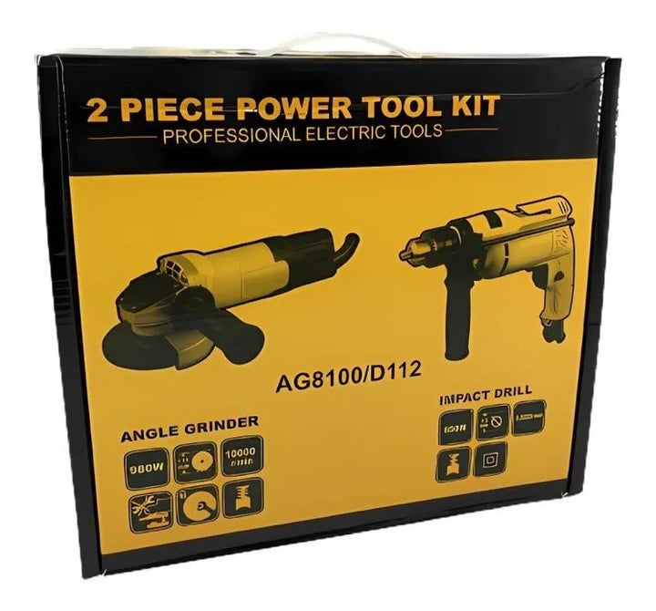 Combo Taladro Percutor 1/2 Y Pulidora De 4 1/2 Millenium Amarillo 60 Mhz