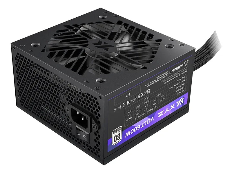 Fuente Poder Xyz Volt 600w Certificada 80+ White Color Negro