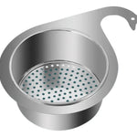 Colador Drenaje Metalico Acero Inoxidable Residuo Alimento Plateado