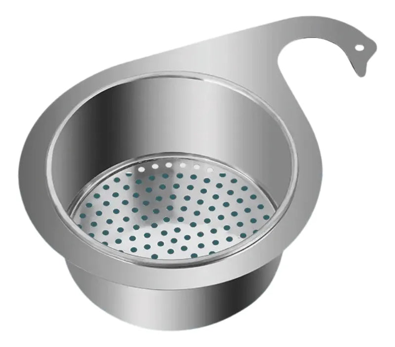 Colador Drenaje Metalico Acero Inoxidable Residuo Alimento Plateado