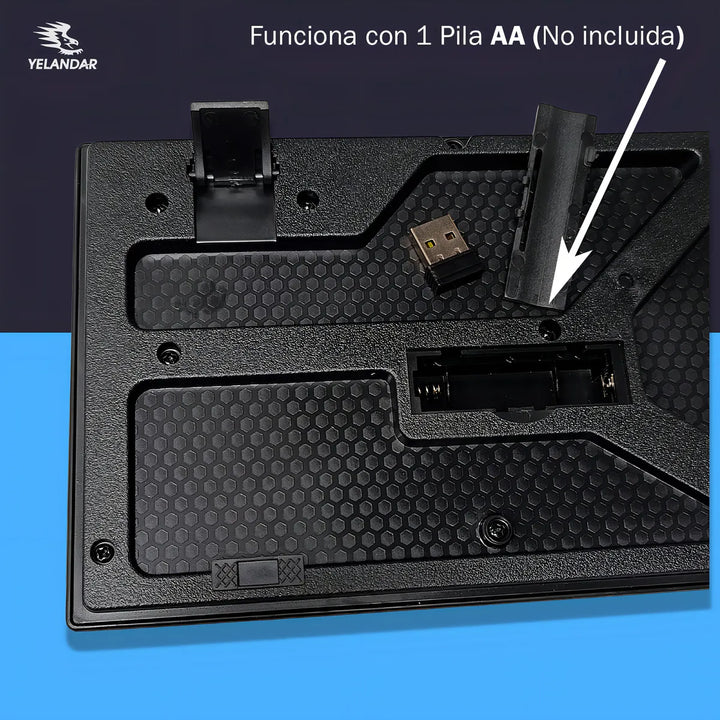 Teclado Inalámbrico Con Receptor Usb Tiene La Letra Ñ Yelandar K100 Teclado Negro Idioma Español