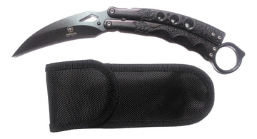 Navaja Cuchillo Mariposa Garra De Tigre Karambit Arte Marcia Opcional