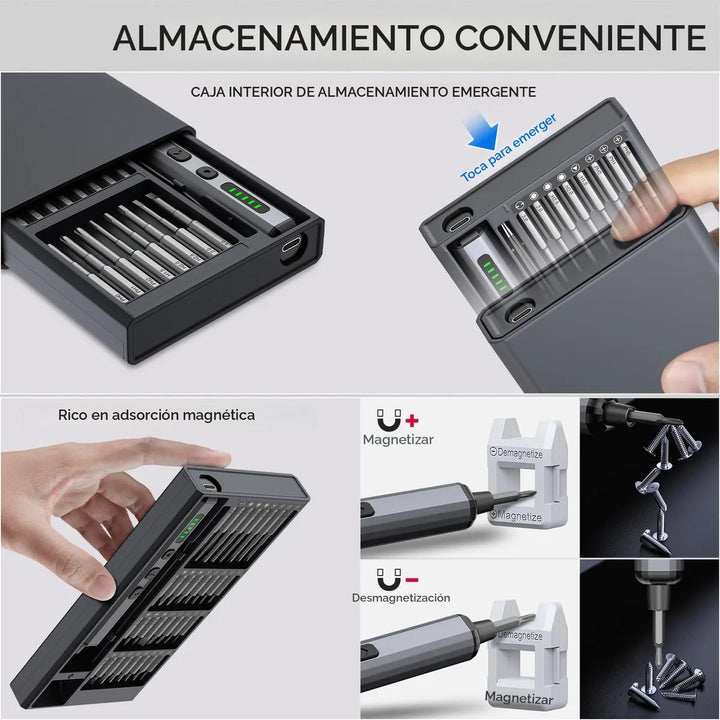 Mini Destornillador Eléctrico 3.7 V 72 En 1 Kit Portátil - 72 Gris - Frecuencia