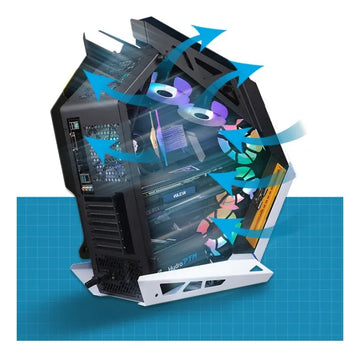 Chasis Gabinete Caja Gamer Iceberg Mech One Argb X4 Fan Blanco