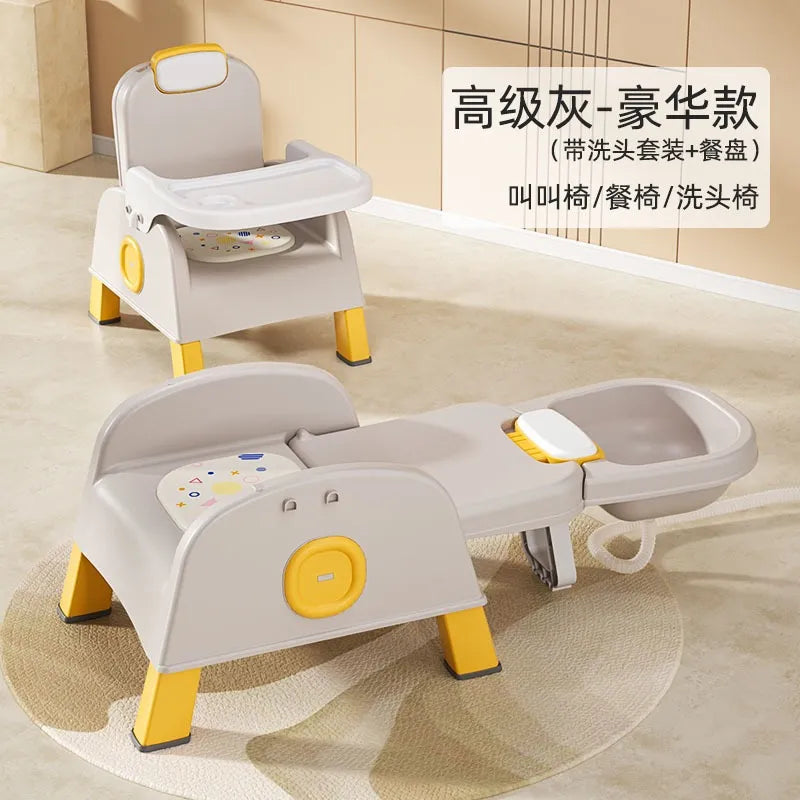 Sillla Comedor Reclinable Para Bebes 3 En 1 Gris